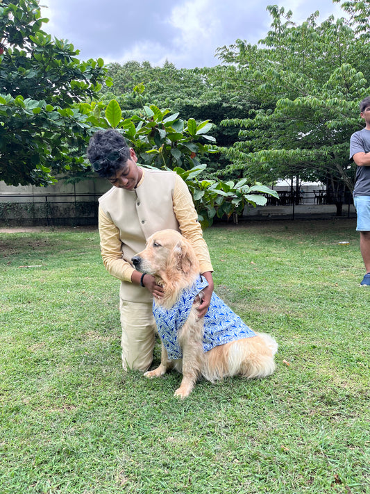 🐾 Kutta Kurta – Royal Indigo Edition 💙